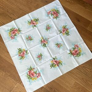 Barkcloth fabric vintage Tablecloth